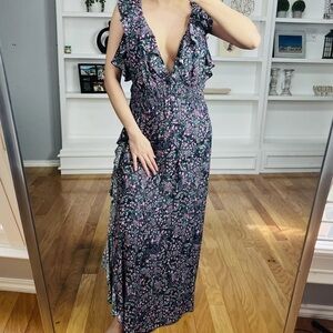 IRO Santu Maxi Dress in Mixed floral Black size 42 USA size 10 women’s